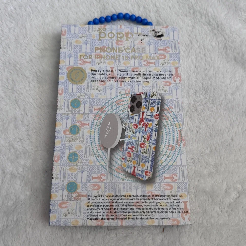 XO Poppy for iPhone 15 Pro Max Case MagSafe Mediterranean Lobster Lemon Tile‎
